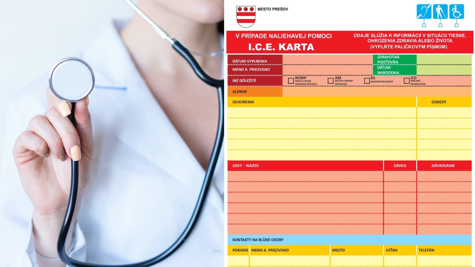 Prešov pripravil pre ľudí so zlým zdravotným stavom I.C.E. kartu. Na čo slúži?