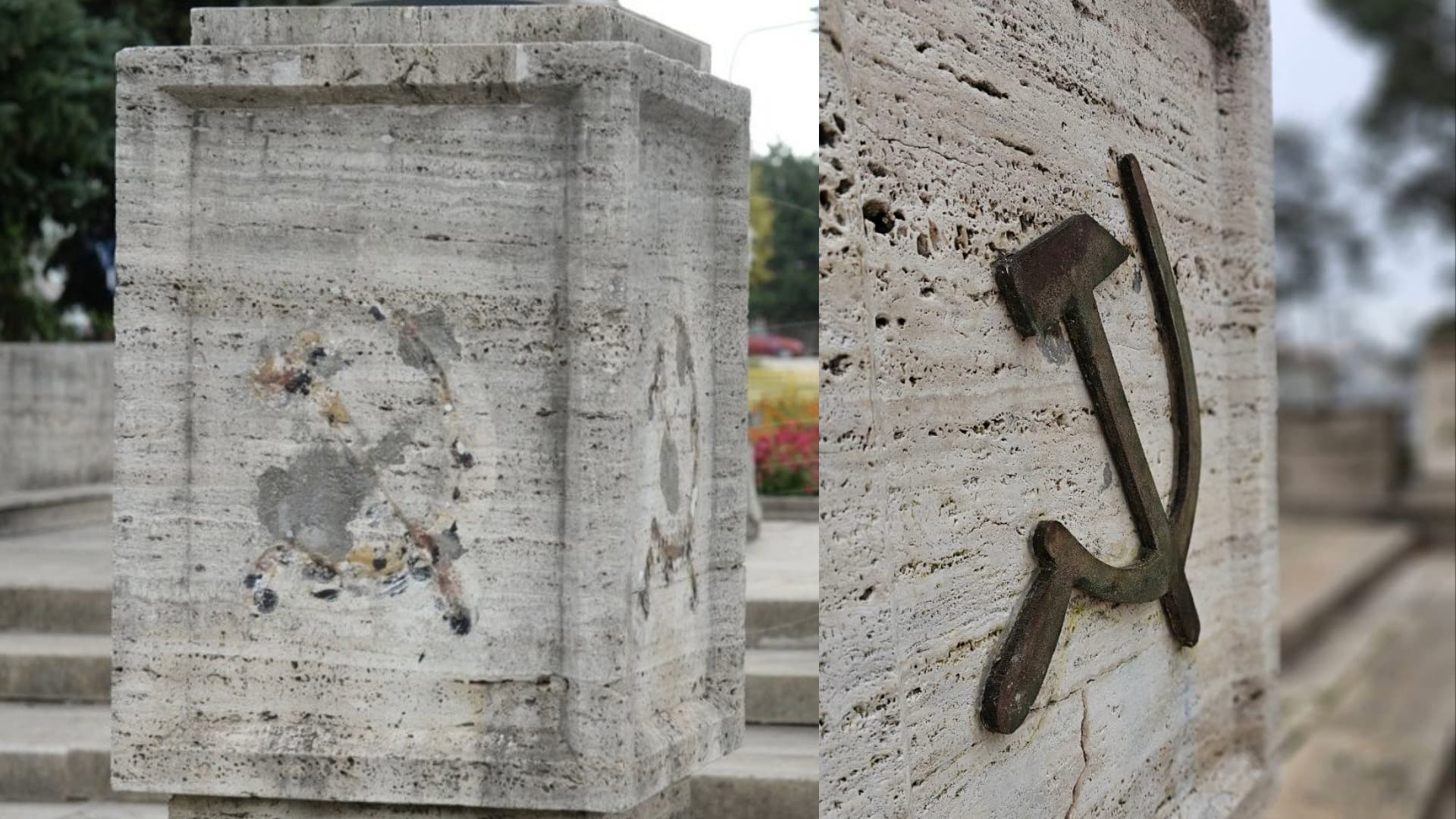 Symboly na pomníku osloboditeľov v Košiciach opäť poškodili