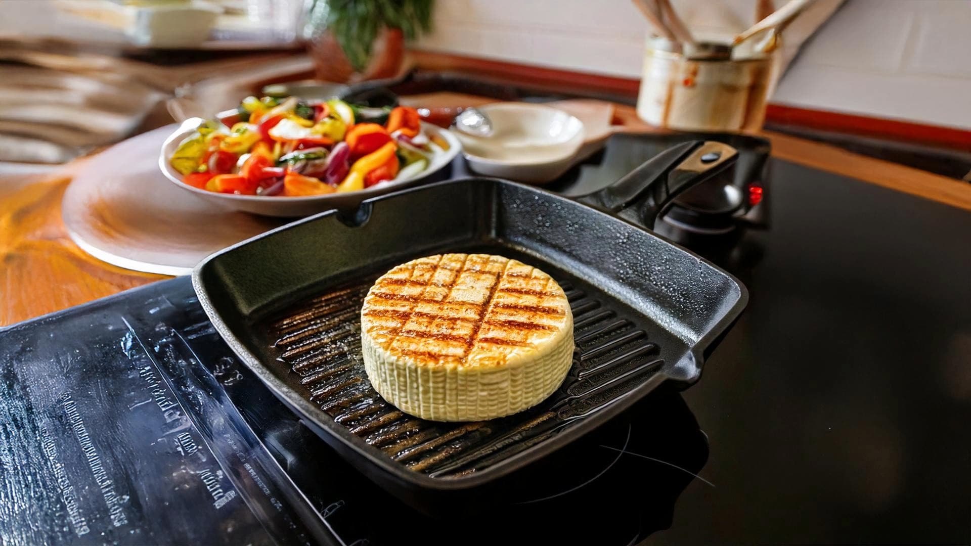 Tip na recept: Grilovaný hermelín so zeleninovým šalátom a brusnicami