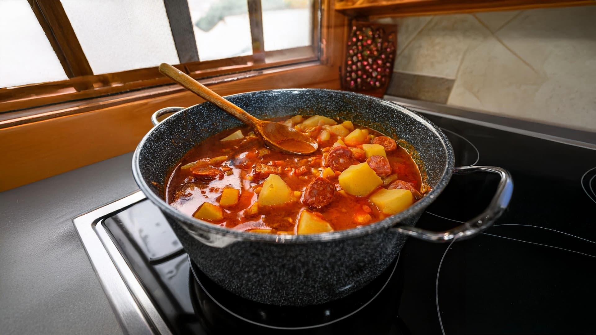 Tip na recept: Zemiakový guláš s klobásou a vajíčkom